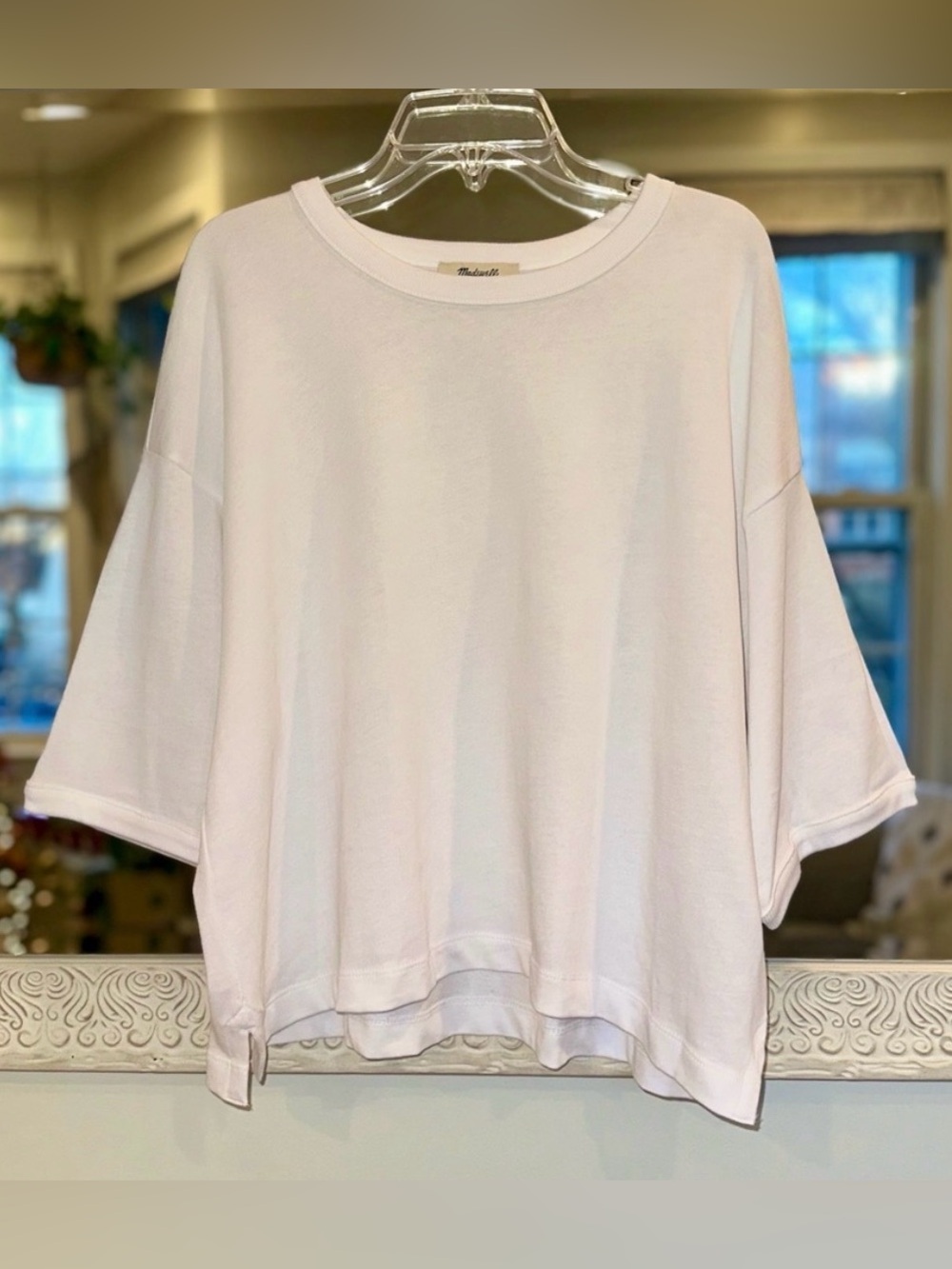 Madewell 100% cotton white boxy tee NWOT